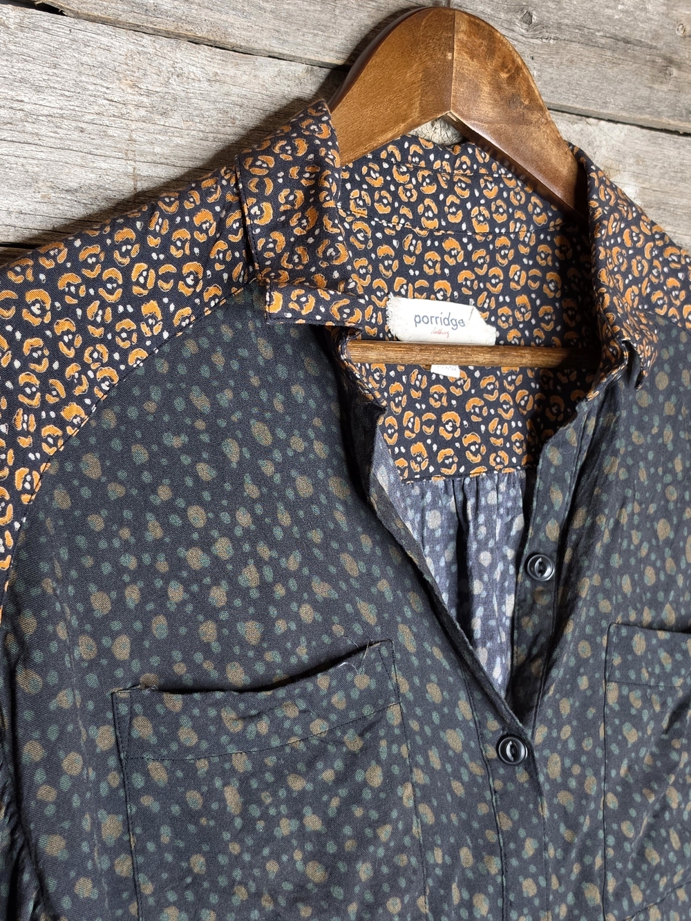 Porridge Cottagecore Floral Button-down